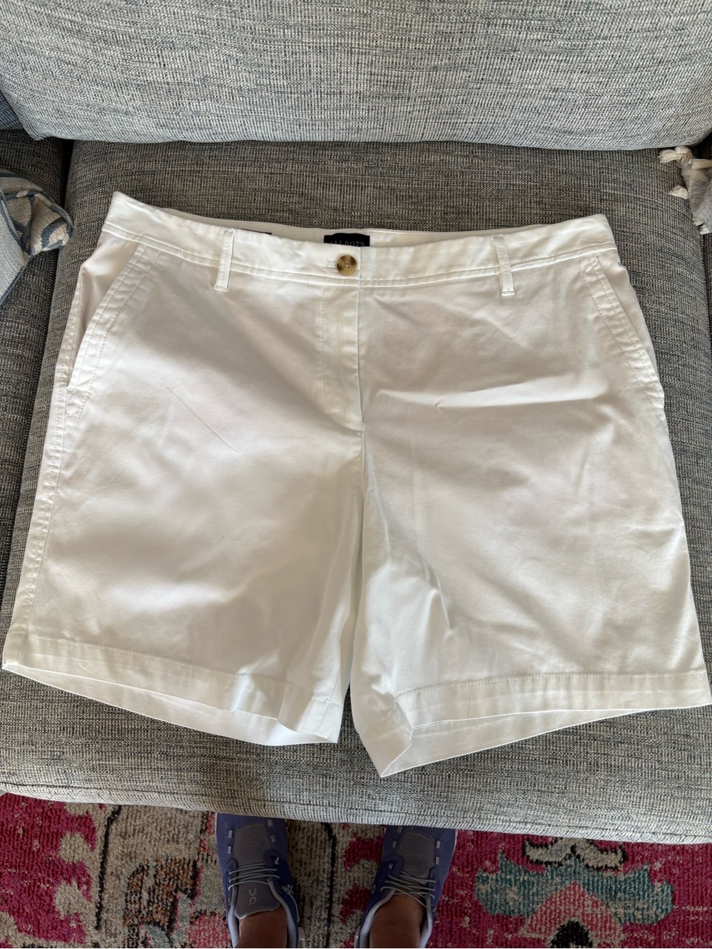 Women’s White Cotton Blend Shorts